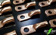 (25) 8 gauge Ring 1/4" Hole Terminal BATTERY Lug Bare Copper Un-insulated AWG