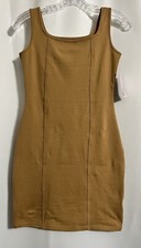 Wild Fable Women’s Small Camel/Brown Bodycon Square Neck Tank Dress Size Small