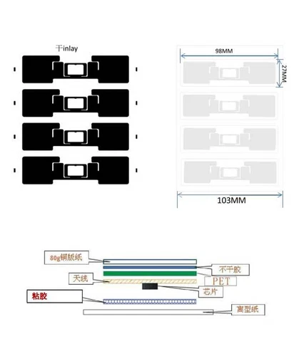 1000pcs 860-960MHZ 9424 UHF RFID TAG Vehicle Windshield Parking Access Control - Picture 4 of 6