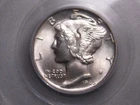 Full Bands BU GEM 1945-d Silver MERCURY Dime. PCGS MS65FB.