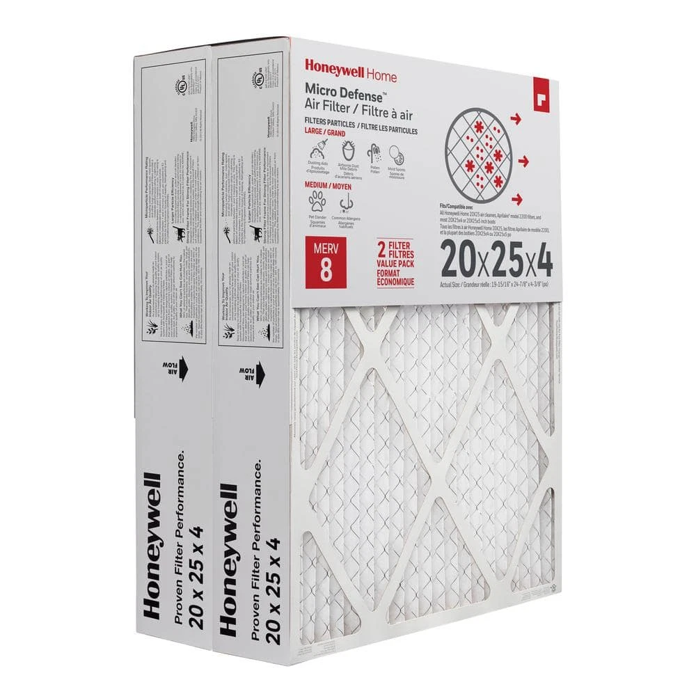 Honeywell 20 x 25 x 4 Pleated Air Cleaner Replacement Filter FPR 8