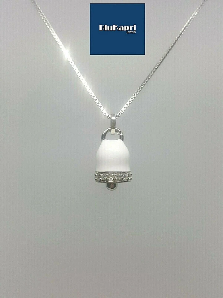 Ciondolo donna in argento 925 campanella  smaltata collana ARGENTO 925/1000 - Immagine 3 di 4