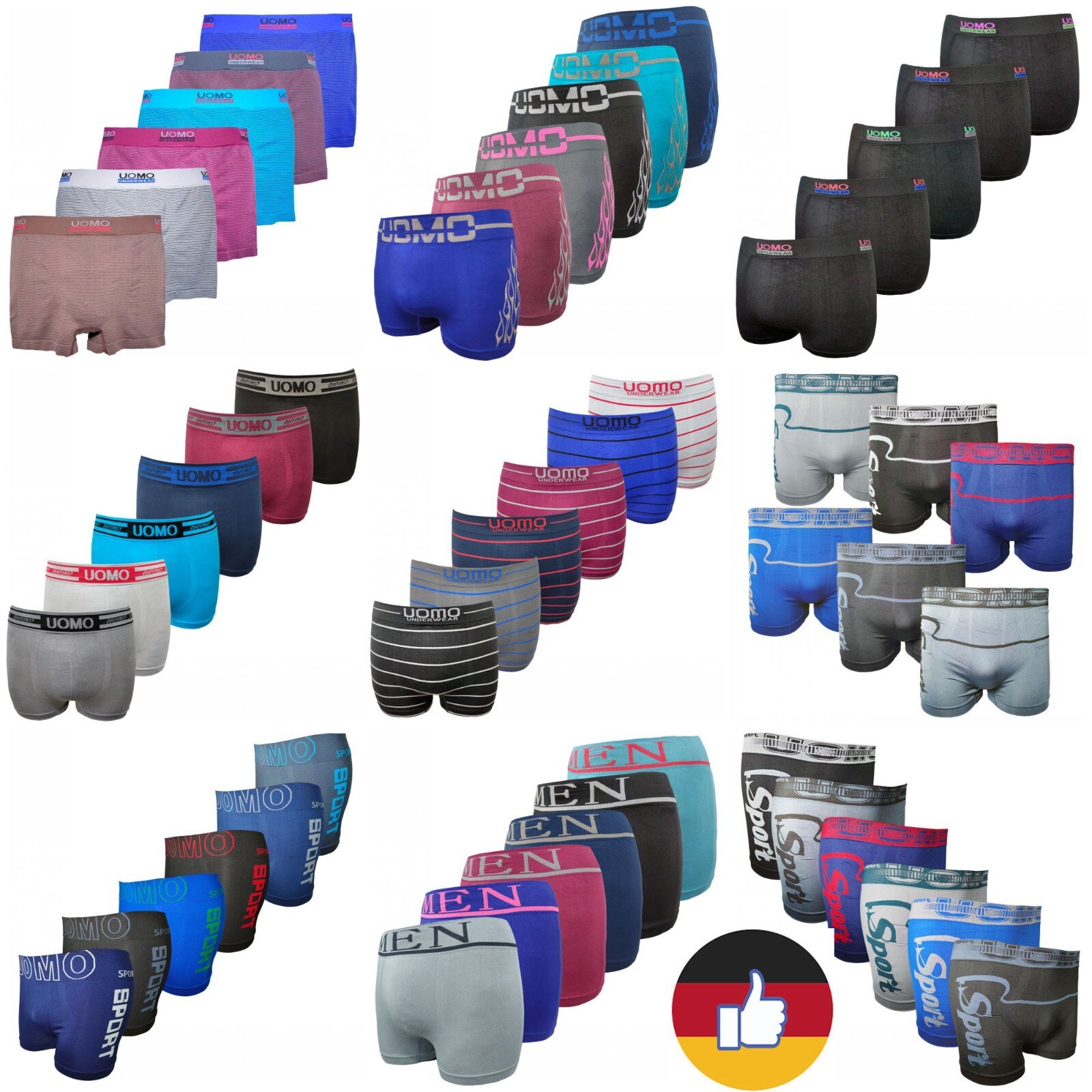 Herren Boxershorts Microfaser - 6er Oder 12er Pack, Nahtlos, Elastisch, In Vielen Farben & Größen