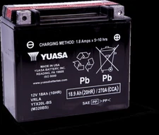 Yuasa YTX20L-BS Maintenance Free AGM 12-Volt Battery w/Bottle