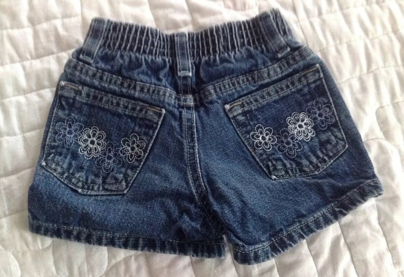 Vintage Arizona Girls Denim Shorts Size 4 Slim Embriodered Pockets Cute