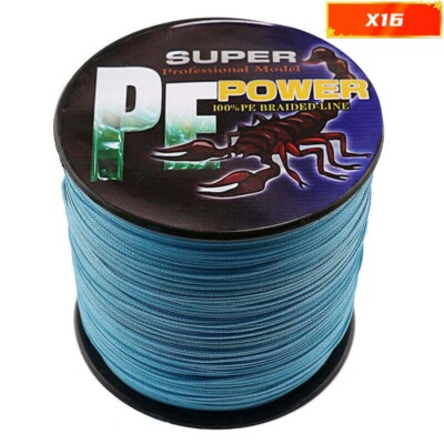 16 Strands 100M-2000M 20lbs-500lbs Blue Hollow pe Dynema Braided Fishing Line