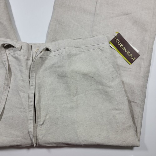 Cubavera Men's Lounge Pants 122 Natural Linen Beige Size Large 36-38 / 32 inseam - Picture 4 of 8