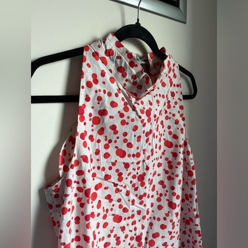 COS Mock Neck Tie Back Dress PolkaDots Pockets - Picture 6 of 9
