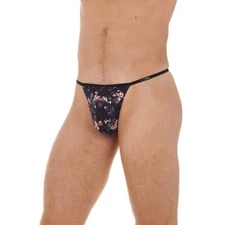 HOM Sebastian G-String mens underwear thong brief male pouch slip floral black