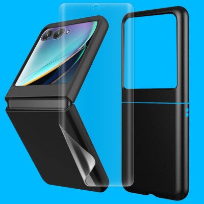 Durable Soft Screen Protector + PC Bumper Case for Motorola Razr+ 2023 XT2321 US