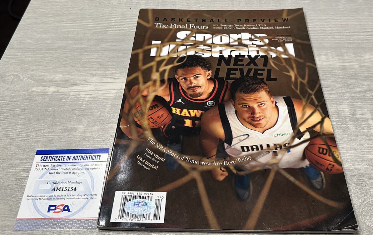 Luka Doncic Dallas Mavericks Autographed Signed SI Magazine Next Level PSA COA