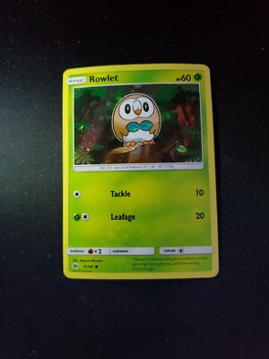 Rowlet - Pokémon 2017 Sun & Moon Holo #9/149 - RARE 2016 DATE ERROR CARD!