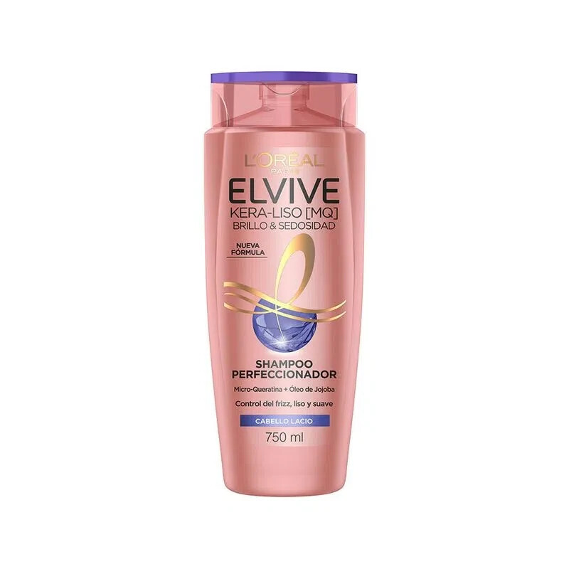Elvive L´oréal Paris Shampoo Kera-Liso Brillo Y Sedosidad 750 Ml x  Unidades