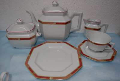 Limoges,  Letang & Remy, Tulum corail - Teeservice - Teile zur Auswahl