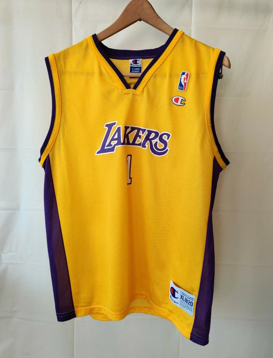 LA LAKERS Custom Shorty #1 Champion Jersey Size Extra Large 18- 20