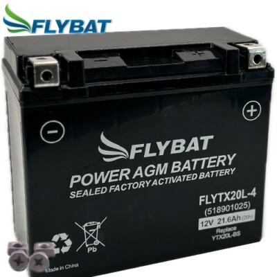 Batterie für Cectek Gladiator 500 T5 EFI ix  14 FlyBat YTX20L-BS AGM geschlossen
