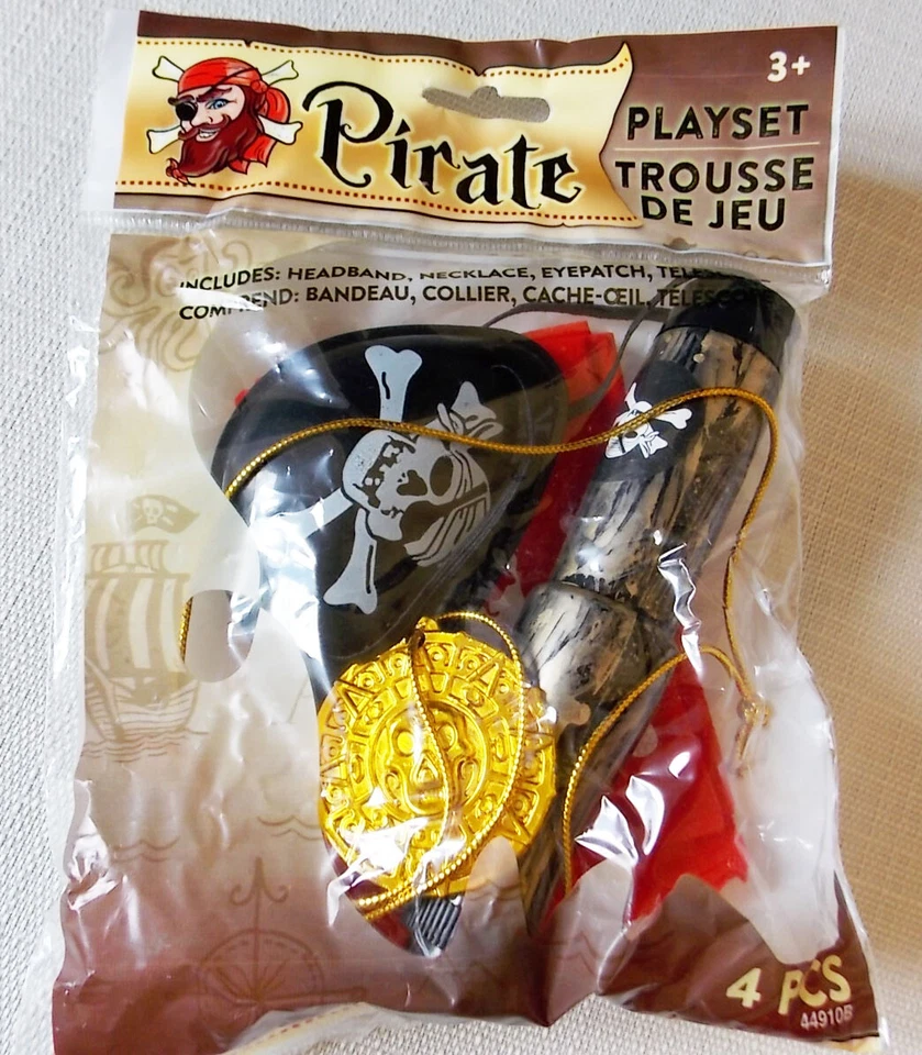 Gymboree Pirate Skull Cape Costume Child Size M/L Hat Halloween Treat Bag Boys - Image 3 of 4