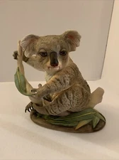 BOEHM Large Porcelain HP Bisque Figurine BABY KOALA BEAR Holding Branch 400-36