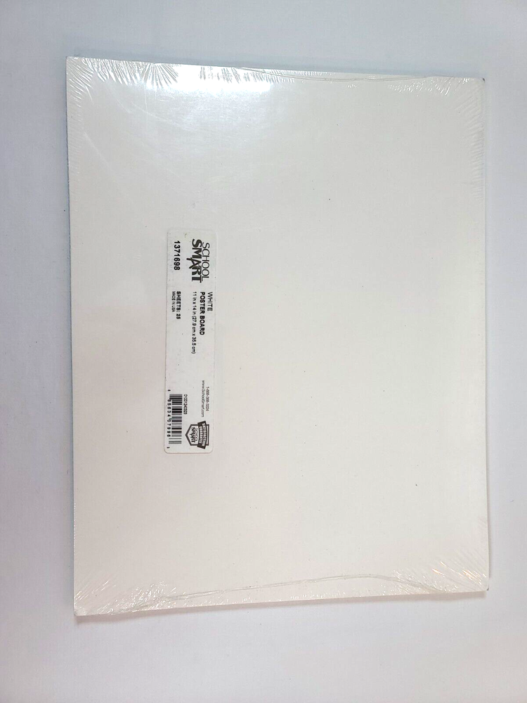 School Smart Poster Board, 11 x 14 Inches, White, Pack of 25 - 1371698 *sealed*