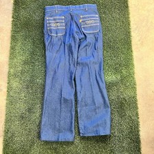 70s levis flared indigo orange tab jeans size 32/28 Talon 42 Zipper VTG