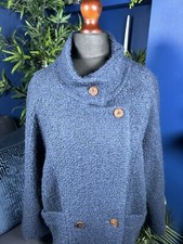Ganni Wool Blend Coat - Blue - Long - Double Breasted - Xl - Womens - Rrp £500