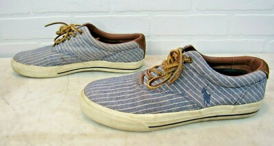 Men Polo Ralph Lauren Blue White Pinstripe VAUGHN DECK BOAT  display picture 1