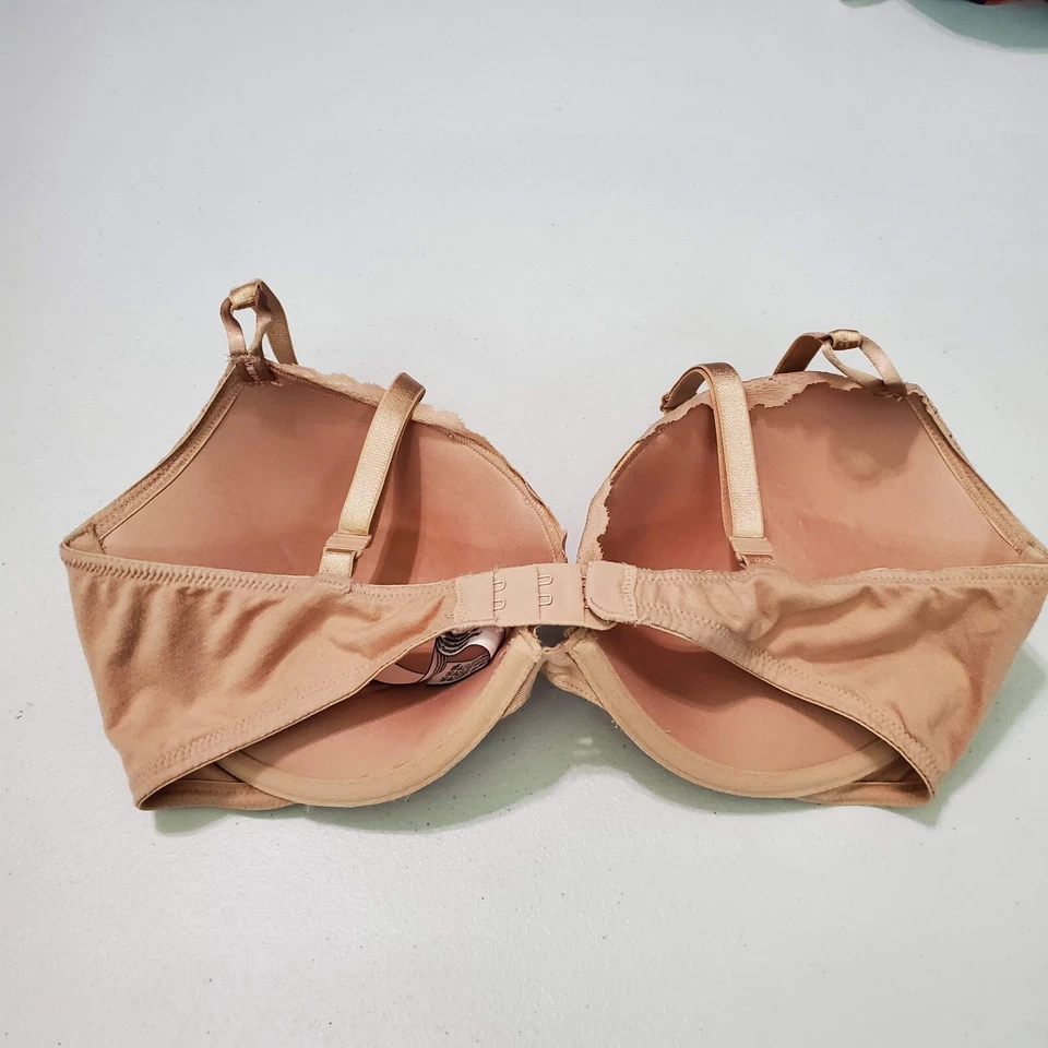 Sujetador Victoria's Secret para mujer 34DD beige push up encaje con aros correas convertibles Foto 4 de 4