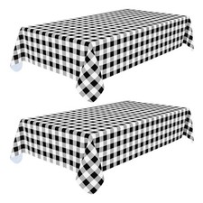 Smiry 2 Pack Rectangle Table Cloth, Waterproof Vinyl Tablecloth with Flannel ...