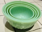 Vintage Fire-King Jadeite ribbed nesting mixing bowls