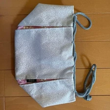 Silver Japanese bag glossy fabric