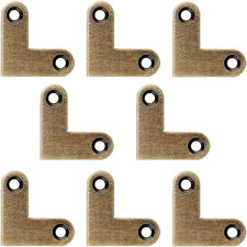 8Pcs Antique L Shape Brass Flat Corner Bracket Joint Flat Corner Brace Plate Su