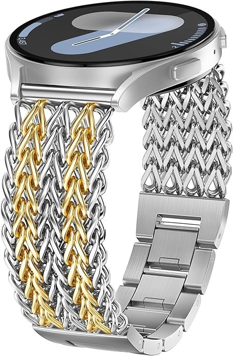 Gold Metal Watch Band 20mm for Galaxy Watch 7 6 5 4 Amazon.com: SUPOIX Compatible for Samsung Galaxy watch 7/6/5  main image 3