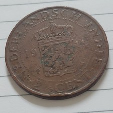 1914 Netherlands East Indies 2 1/2 Cent Coin ( VF)