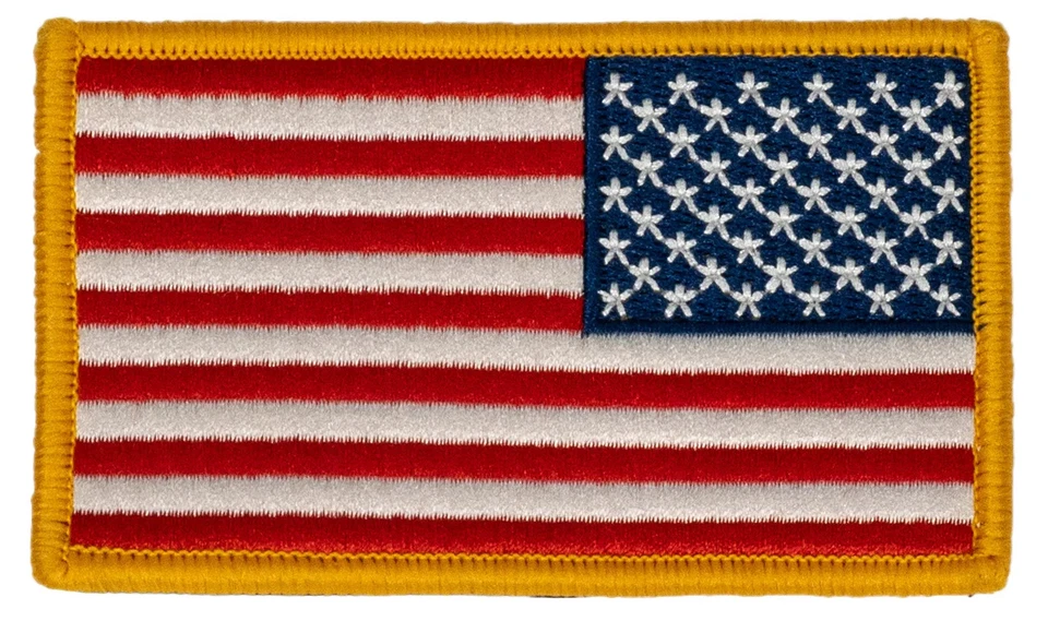 Propper® USA Reverse Flag Patch- Gold Border Hook Backed 3.5"x2.125" - Image 2 of 2