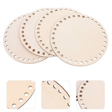 4 Pcs Wooden Crochet Bag Bottom Base for Basket Round Circle Crocheting