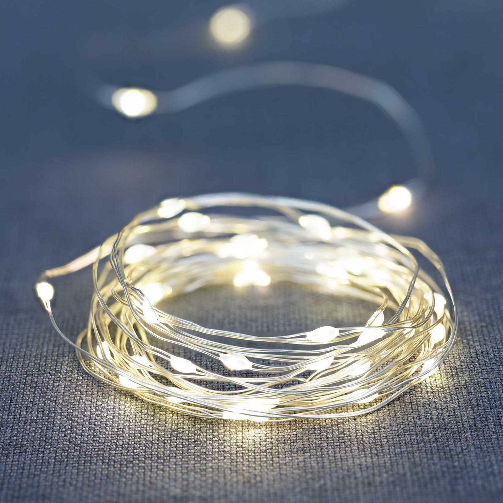 50-Count Warm White LED Indoor String Lights with 8 Modes