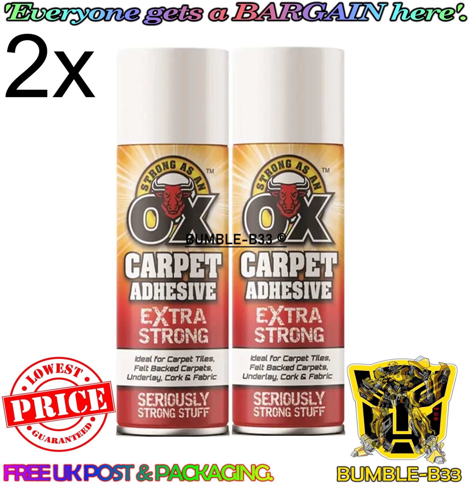 6 x Strong As an Ox Carpet Adhesive Spray | Multi-Purpose 500ml - Image 7