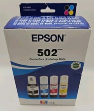 Genuine Epson 502 Ink Bottle Combo for ECO-TANK ET-Printers BCYM Dated 02/2031 Q