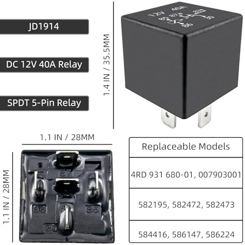 EPLZON JD1914 Relay 12V 40A 5 Pin Car Relay 584416 586147