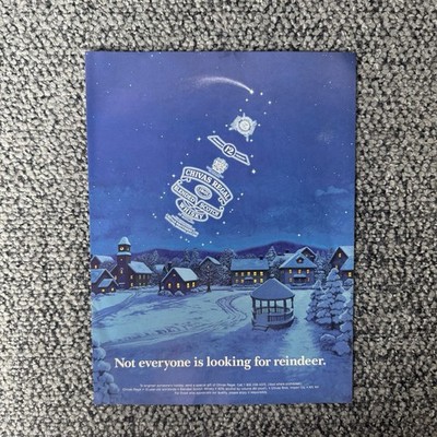 Vintage Chivas Regal Print Ad Scotch Whisky 1990s Retro Winter Holiday Art