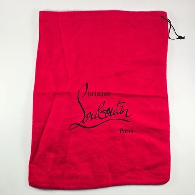 Christian Louboutin Red Felt Fabric Shoe Dust Bag Cover 15  x 11  Drawstring