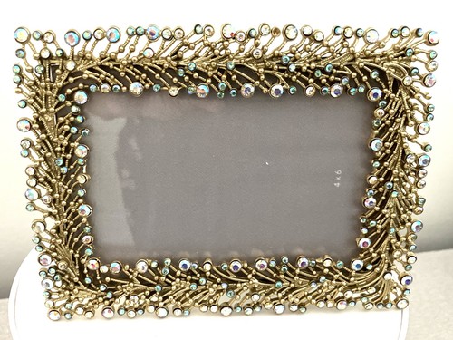 Magnificent~Gold Colored Branch Leaves & Sparkling Crystals~Exquisite NEW FRAME! - Picture 10 of 11