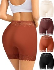 Women's High Waisted Slip Shorts Anti Chafing Lace Boyshorts Under Dress Soft