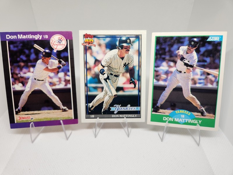 Don Mattingly New York Yankees 1989 Donruss/Score/ 1991 Topps Card Lot of 3