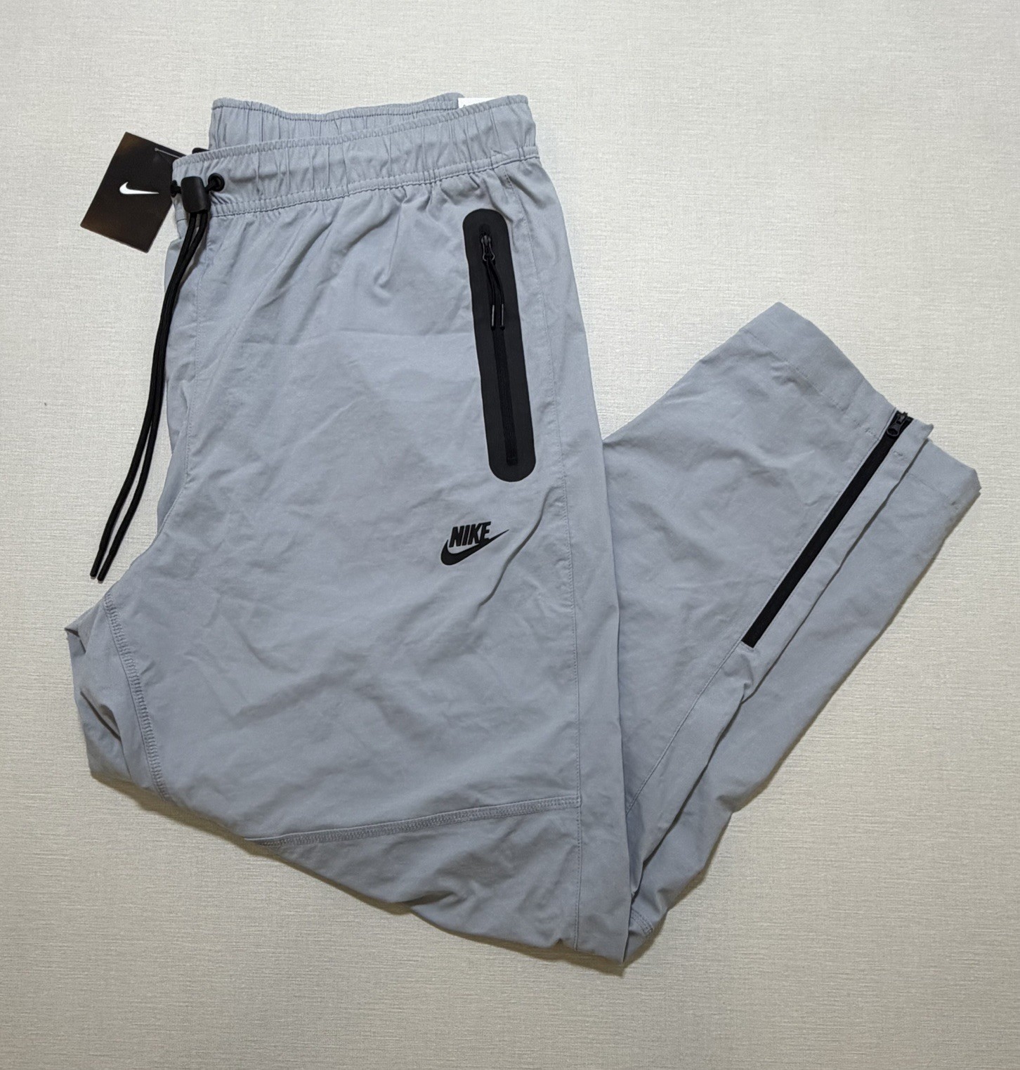 Nike Tech Woven Track Pants Tapered Open Hem Grey Men’s Size XL IB6663-012