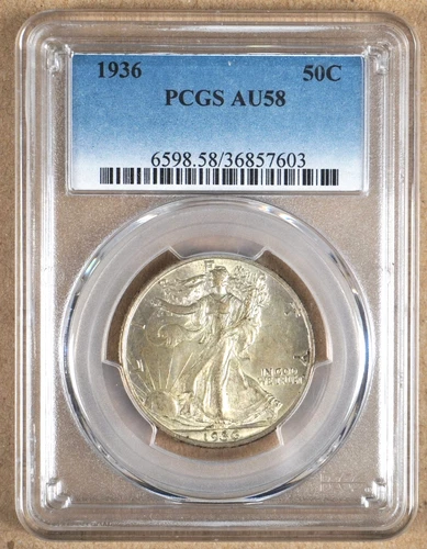 1936 WALKING LIBERTY HALF DOLLAR PCGS AU58 857603