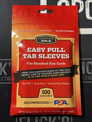 #ad Cardboard Gold EASY PULL TAB Penny Sleeves 100ct $5.50