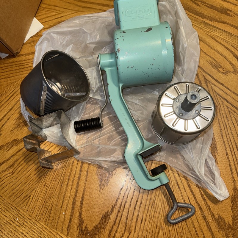Antique West Bend Veggie Cheese Grinder, Mfg USA.