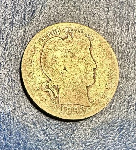 1893-O Barber Quarter. 90% Silver. Good Condition. Charity Auction. ￼