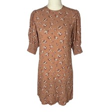 Reformation Lea Mini Dress in Ina Floral Print Puff Sleeve Round Neck Size XS